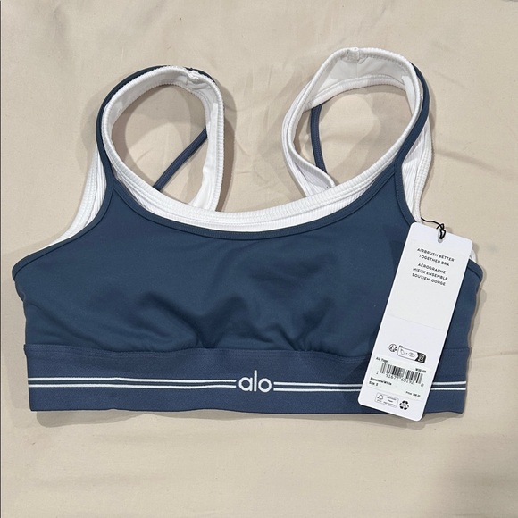 ALO [soldout] better together airbrush bra in bluestone - Picture 2 of 5